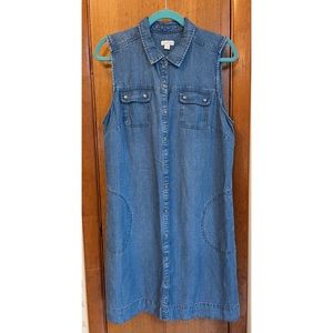 J Jill Denim Collection Sleeveless Sheath Dress Size PL